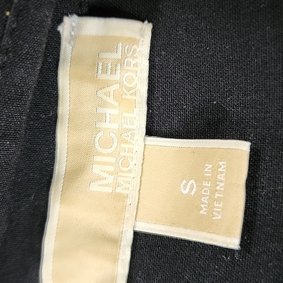Michael Kors Womens Roll Tab Sleeve Pockets Black‎ Collared Dress Size S Small - Picture 10 of 13
